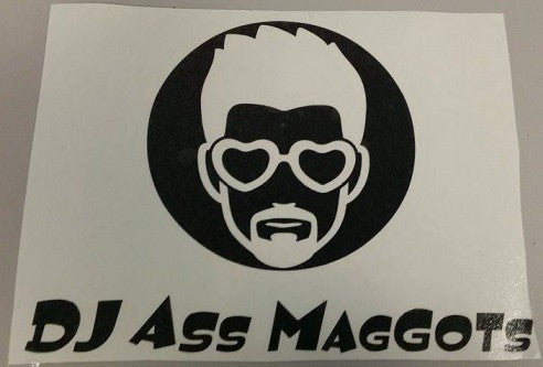 DJ Ass Maggots Logo | Die Cut Vinyl Sticker Decal Cheap