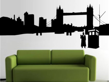 Doctor Who City Outline Whovian - 23  Die Cut Vinyl Wall Decal Sticker Fashion