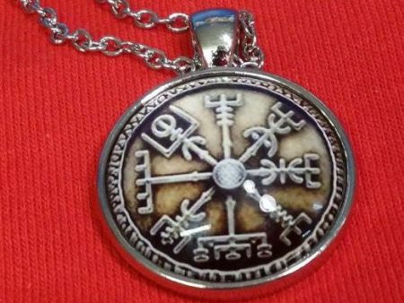 Viking Vegvisir Icelandic Sailor Rough Weather Protection Brown Medallion Nordic Jewelry Necklace Cheap