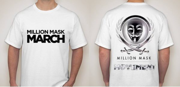 Anonymous Million Mask March Movement T-shirt | Blasted Rat Online Hot Sale