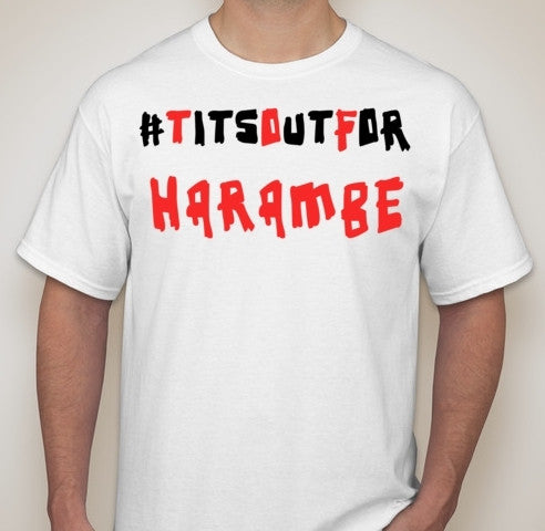 Tits Out For Harambe Joke T-shirt | Blasted Rat Cheap