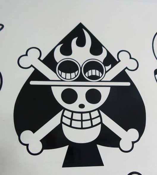 One Piece Anime Ace Of Spades Jolly Roger Pirate Flag | Die Cut Vinyl Sticker Decal Discount