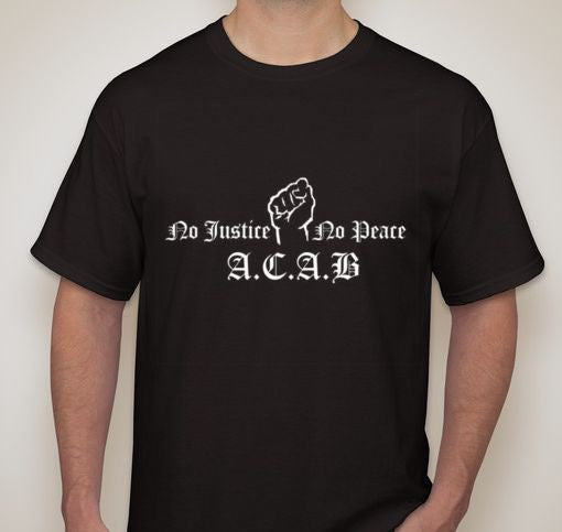 ACAB No Justice No Peace Raised Fist T-shirt Online Sale