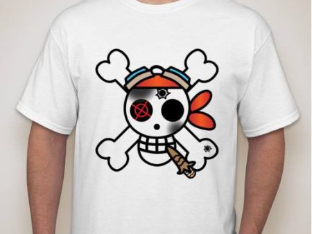 One Piece Anime Skull With Cigar Jolly Roger Pirate Flag T-shirt | Blasted Rat on Sale