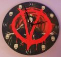 Anonymous Wall Clock 12  Vendetta Movie Themed With Guy Fawkes Mask, Dagger Art Online Hot Sale