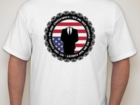 Anonymous Crest with Upside Down USA Flag T-shirt For Cheap