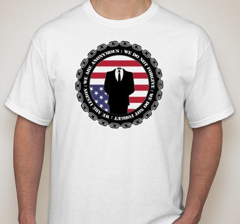 Anonymous Crest with Upside Down USA Flag T-shirt For Cheap