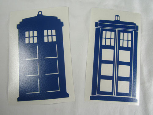 Doctor Who Tardis Police Box x2 | Die Cut Vinyl Sticker Decal | Blasted Rat Hot on Sale