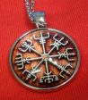 Viking Vegvisir Icelandic Sailor Rough Weather Protection Rusty Brown Medallion Nordic Jewelry Necklace Cheap