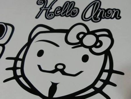 Anonymous Hello Anon Hello Kitty Head | Die Cut Vinyl Sticker Decal Supply