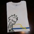 ACAB Calvin Pissing On The Thin Blue Line Color Art T-shirt | Blasted Rat Sale