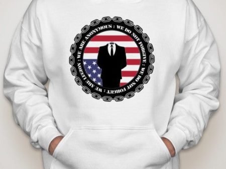 Anonymous Crest with Upside Down USA Flag Hoodie For Sale