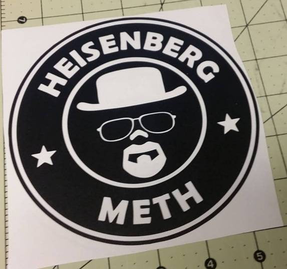 Breaking Bad Heisenberg Meth | Die Cut Vinyl Sticker Decal | Blasted Rat For Sale