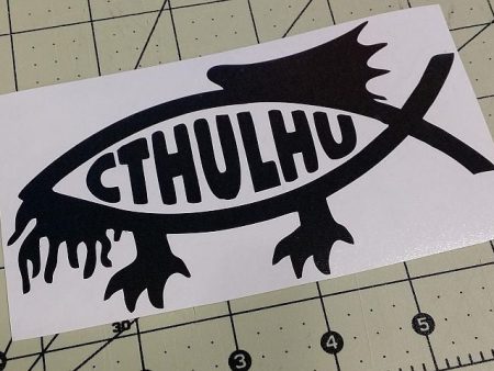 Cthulhu Jesus Fish Lovecraft Horror Space Monster | Die Cut Vinyl Sticker Decal | Blasted Rat Online