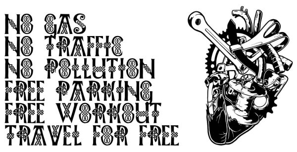 Cyclist Heart No Gas No Traffic No Pollution Free Parking Free Workout Travel For Free T-shirt | Blasted Rat For Cheap