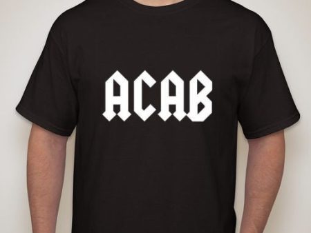 ACAB White Text T-shirt Hot on Sale