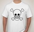 One Piece Anime PUMPKIN Skull & Crossbones Jolly Roger Pirate Flag T-shirt | Blasted Rat Online now