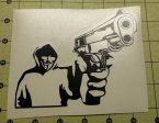 Anonymous In Hoodie With Gun | Die Cut Vinyl Sticker Decal Discount