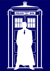 Doctor Who Silhouette Tardis | Die Cut Vinyl Sticker Decal | Blasted Rat on Sale