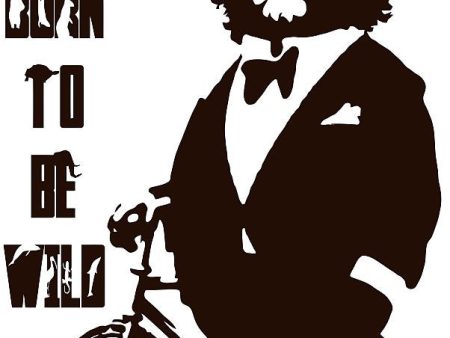 Circus Bear In Suit With Bicycle Born To Be WIld 11.5  Or 23  Die Cut Vinyl Wall Decal Sticker on Sale