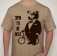 Circus Bear In Suit With Bicycle Born To Be WIld T-shirt | Blasted Rat For Sale