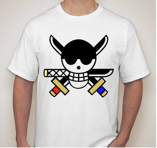 One Piece Anime Zoro Jolly Roger Pirate Flag T-shirt | Blasted Rat For Cheap