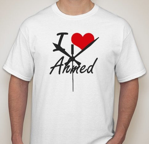 #StandWithAhmed I Love Ahmed Clock T-shirt | Blasted Rat Cheap