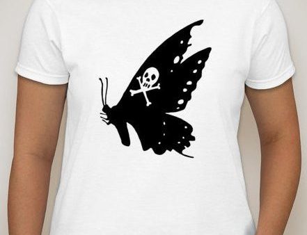 Butterfly With Skull Crossbones T-shirt | Blasted Rat Fashion