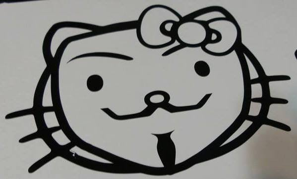 Anonymous Hello Kitty Head | Die Cut Vinyl Sticker Decal For Sale