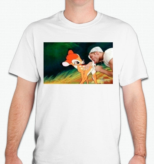 Bambi Licker Cartoon Meme Adult Joke T-shirt | Blasted Rat on Sale