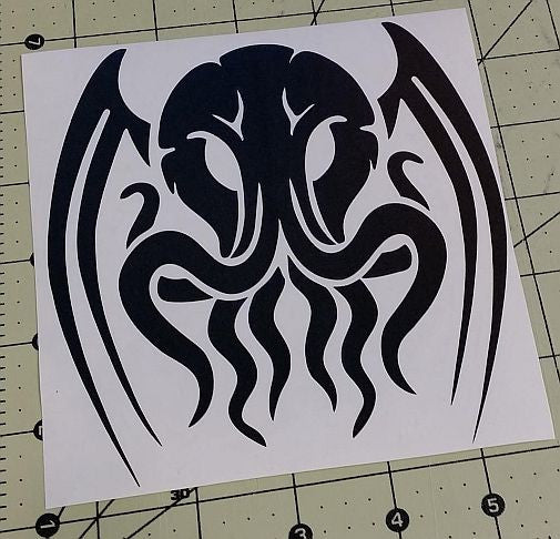 Cthulhu Lovecraft Horror Space Monster Clooloo | Die Cut Vinyl Sticker Decal | Blasted Rat Fashion