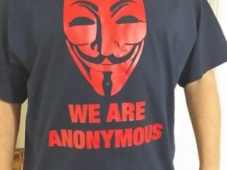 We Are Anonymous Red Art Guy Fawkes Mask T-shirt Supply