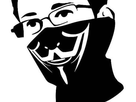 Edward Snowden In Anonymous Bandana Die Cut Vinyl Sticker Decal For Cheap