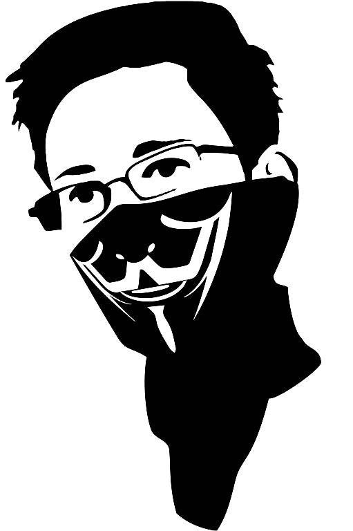 Edward Snowden In Anonymous Bandana Die Cut Vinyl Sticker Decal For Cheap