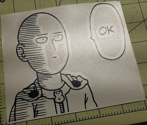 Onepunch Man Saitama Says Ok Manga | Die Cut Vinyl Sticker Decal Discount