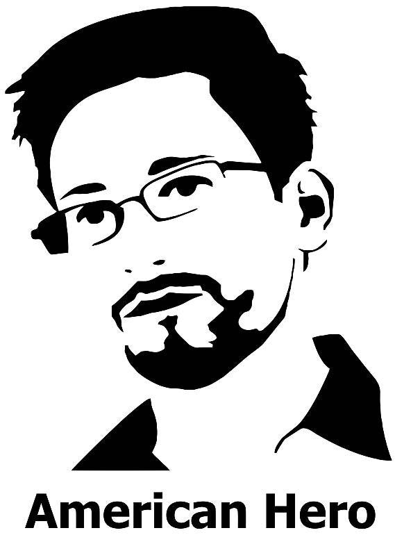 Edward Snowden American Hero Die Cut Vinyl Sticker Decal Online Sale