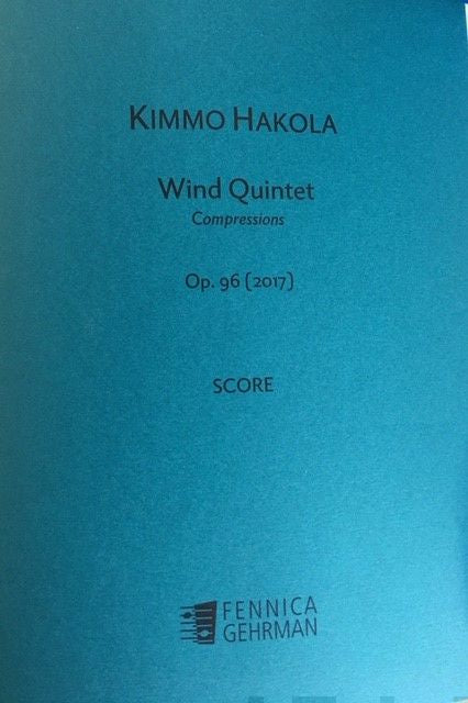 Wind Quintet op. 96 (2017) - Score Hot on Sale