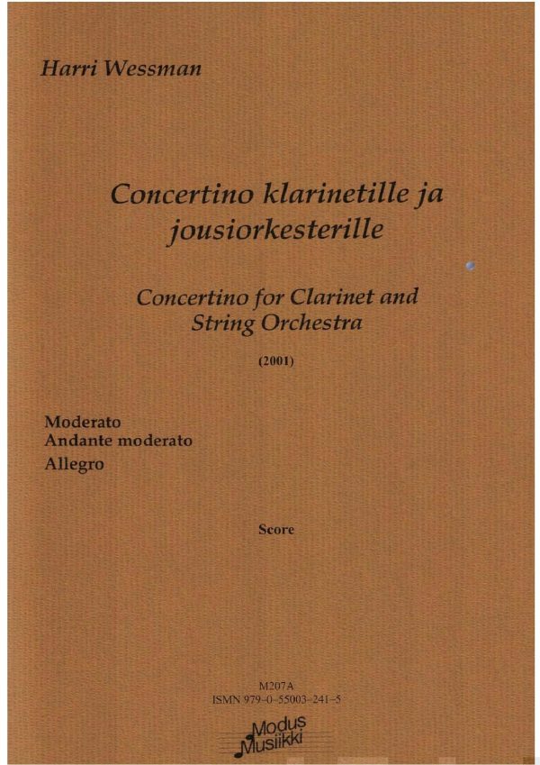 Concertino klarinetille ja jousiorkesterille Cheap