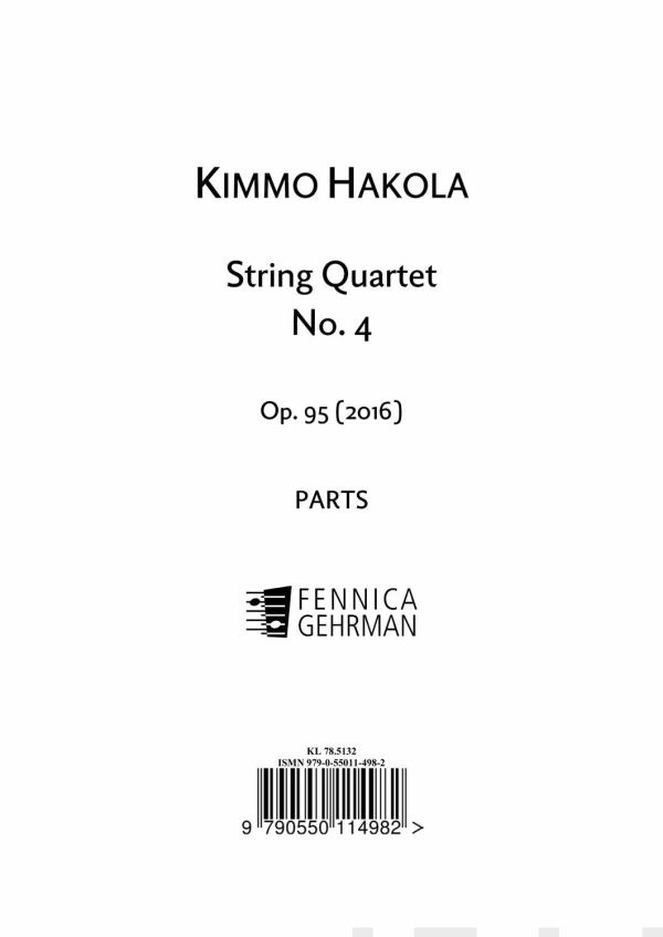 String Quartet No. 4 op. 95 - Parts Discount